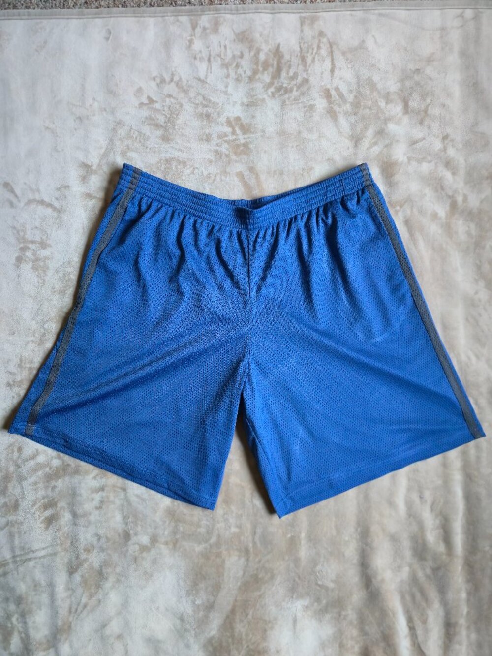 C9 Champion Mesh Athletic Basketball Shorts Royal Blue Gray Stripe Men's XXL
